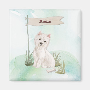 Íman Nome Personalizado Cão de Pet Westie