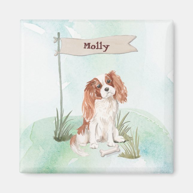 Íman Nome Personalizado Cavalier King Charles Spaniel P (Frente)