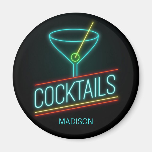 Íman Nome personalizado COCTAILS (Frente)