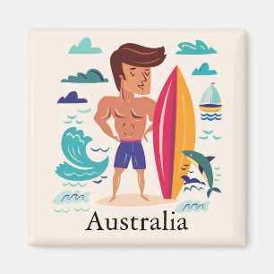Íman Nome Personalizado da Austrália surf