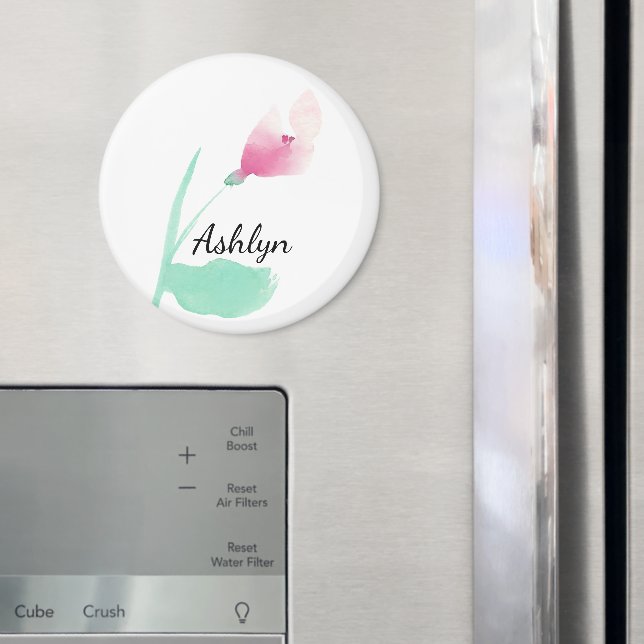 Íman Nome Personalizado da Flor Rosa (In Situ (Fridge))