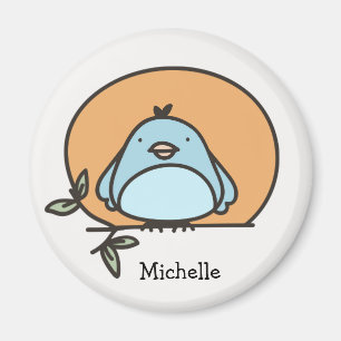 Íman Nome Personalizado da Ilustração do Bluebird Gráfi