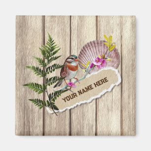 Íman Nome Personalizado da Pintura de Óleo de Madeira T