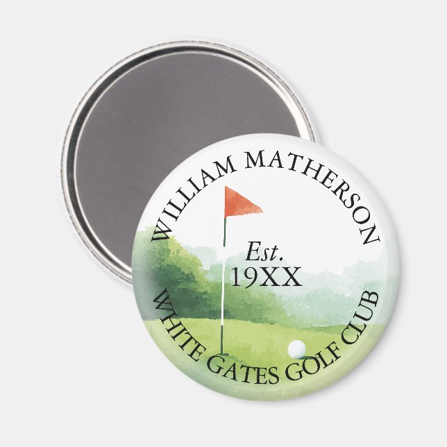 Íman Nome Personalizado de Clube de Golfe Clássico (Front/Back)