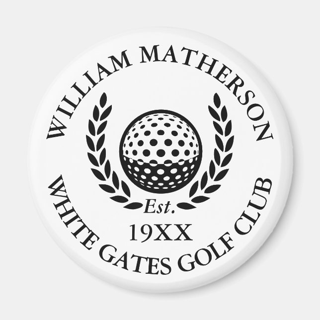 Íman Nome Personalizado de Clube de Golfe Clássico (Frente)