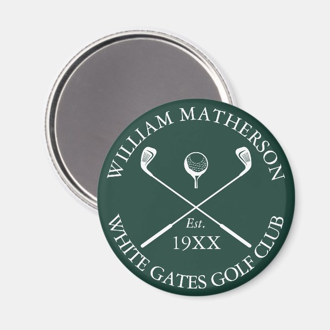 Íman Nome Personalizado de Clube de Golfe Clássico Esme (Front/Back)
