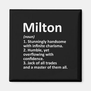 Íman Nome Personalizado de Definição Milton Funny Birth