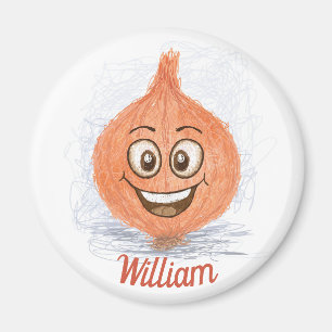 Íman Nome personalizado de desenho de cebola castanha