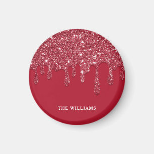 Íman Nome Personalizado de Drivers de Glitter Vermelho