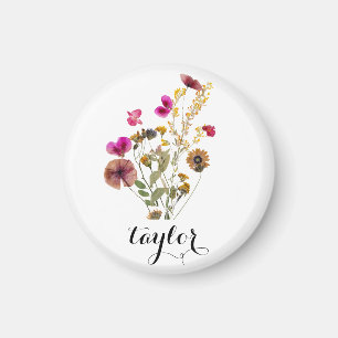 Íman Nome Personalizado de Flor Selvagem