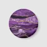 Íman Nome Personalizado de Geodo Glitter Dourado Violet<br><div class="desc">Agate Purple Violet Glitter Geode Dourado Nome Personalizado do Sparkle Marble Personalizado Birthday - Aniversário ou Oferta de Casamento - Adicione Seu Nome - Texto ou Remover - Torne Seu Presente Especial - Redimensione e mova ou adicione texto / elementos com a ferramenta de personalização. Design por MIGNED. Por favor,...</div>