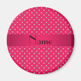 Íman Nome personalizado diamantes cor-de-rosa