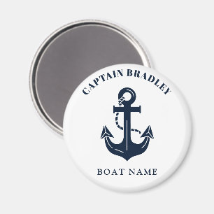 Íman Nome Personalizado do Capitão e do Barco Náutico E
