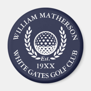 Íman Nome Personalizado do Clube de Golfe Azul Marinho