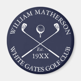 Íman Nome Personalizado do Clube de Golfe Clássico Azul