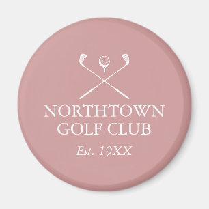 Íman Nome Personalizado do Clube de Golfe Rosa Poeira