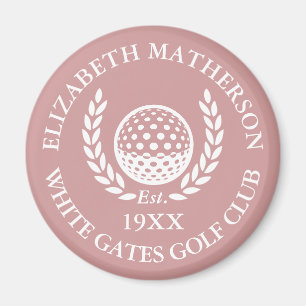 Íman Nome Personalizado do Clube de Golfe Rosa Poeira R