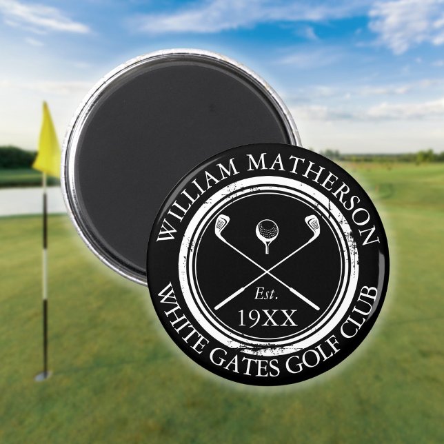 Íman Nome Personalizado do Clube de Golfe Selo Envelhec (Personalized Golf Club Name Golf Aged Stamp Magnet)