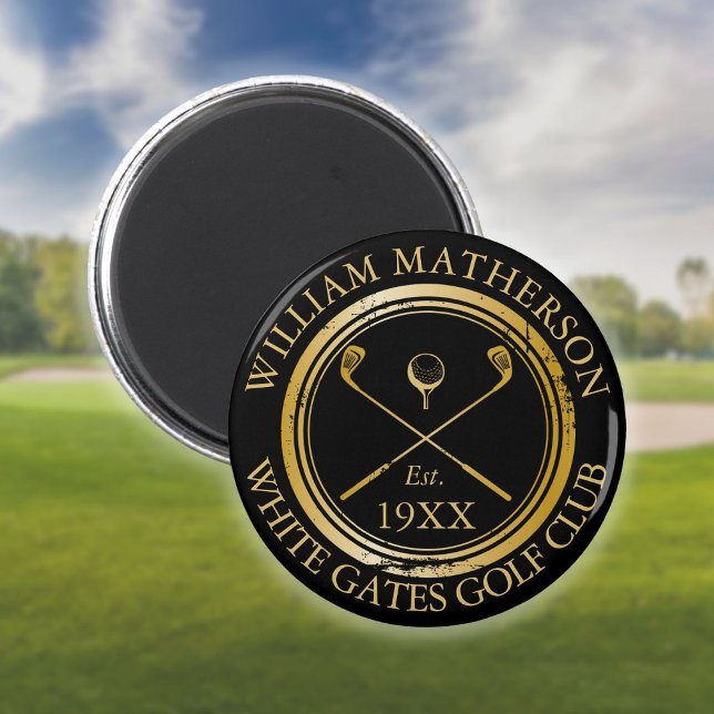 Íman Nome Personalizado do Clube de Golfe Selo Retro Pr (Criador carregado)
