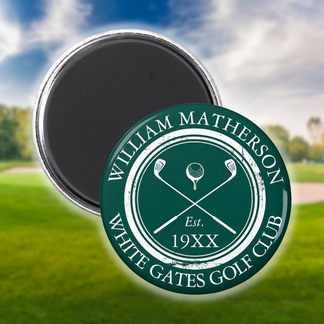 Íman Nome Personalizado do Clube de Golfe Verde (Criador carregado)
