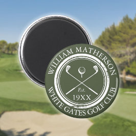 Íman Nome Personalizado do Clube de Golfe Verde Oliva