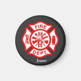 Íman Nome personalizado do logotipo do Firefighter
