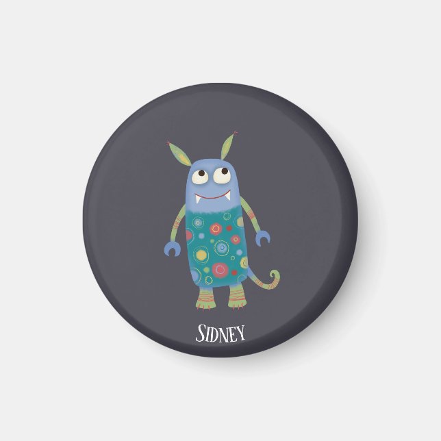 Íman Nome Personalizado do Monster Sidney (Frente)