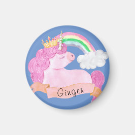 Íman Nome Personalizado do 🌈 Rainbow Unicorn