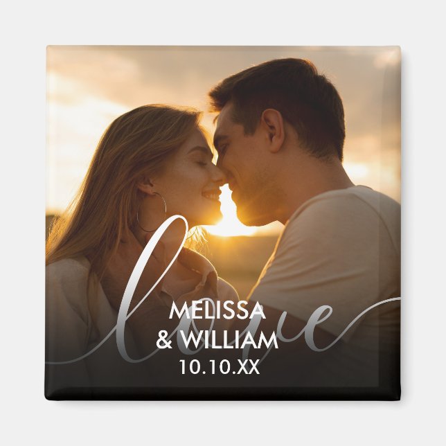 Íman Nome Personalizado e Data Foto (Frente)