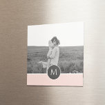 Íman Nome personalizado e foto minimalista cor-de-rosa<br><div class="desc">Nome personalizado e foto minimalista cor-de-rosa pastel</div>