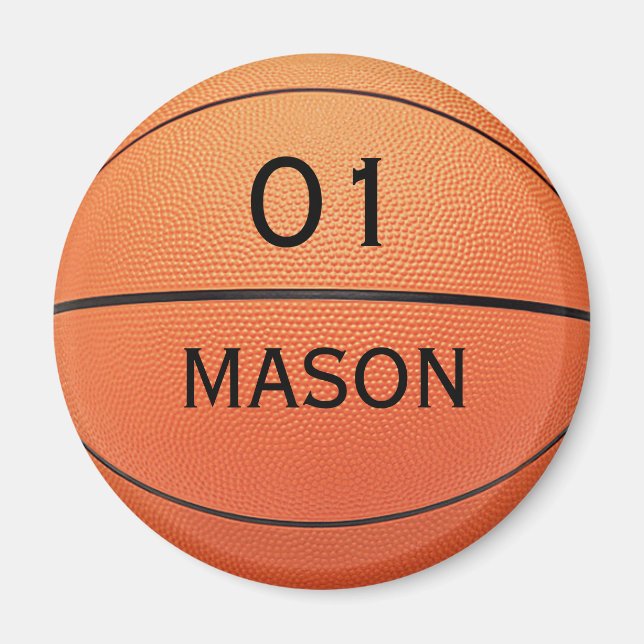 Íman Nome personalizado e ímã de basquete de número (Frente)