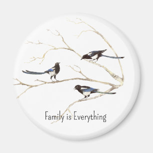 Íman Nome personalizado Família Magpie Bird é tudo