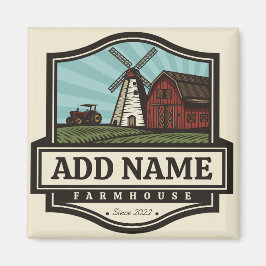 Íman NOME Personalizado Farmhouse Rustic Farmhouse Old 