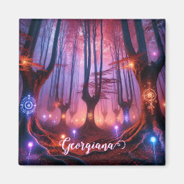 Íman Nome Personalizado Floresta Whimsigol Encantada Au