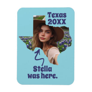Íman Nome Personalizado, Foto e Ano do Texas Souvenir