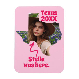 Íman Nome Personalizado, Foto e Ano do Texas Souvenir