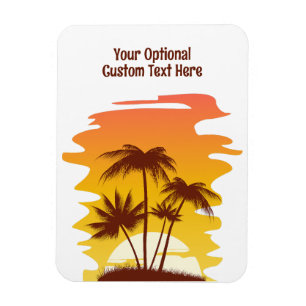 Íman Nome Personalizado Ilha Tropical Sunset