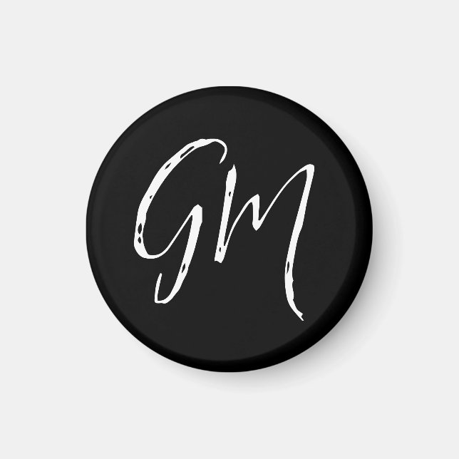 Íman Nome personalizado Iniciais personalizados com dua (Frente)