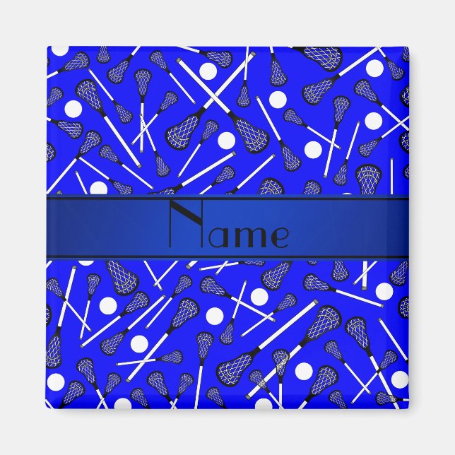 Íman Nome personalizado lacrosse azul (Frente)