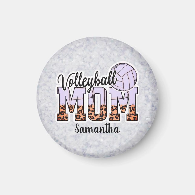 Íman Nome Personalizado Mãe de Voleibol | DIA DE AS MÃE (Frente)