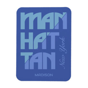 Íman Nome Personalizado Manhattan Nova York