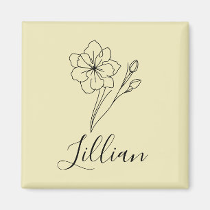 Íman Nome personalizado March jonquil Birth Flower