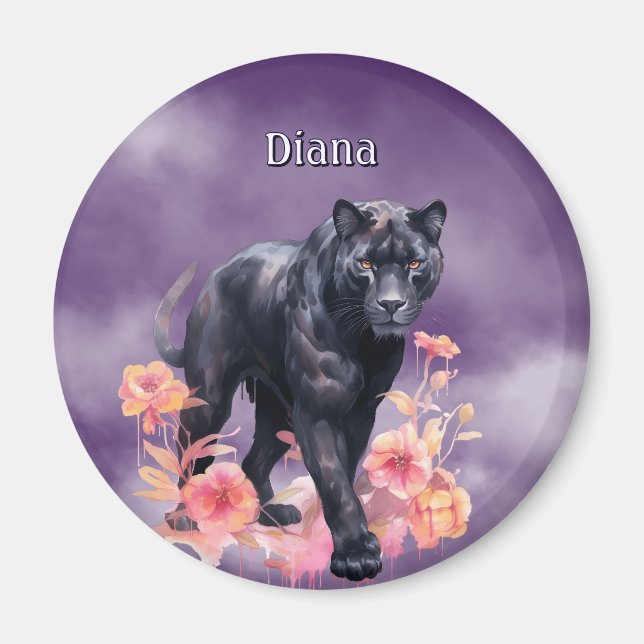 Íman Nome personalizado Pantera Negra (Frente)