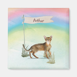 Íman Nome Personalizado Pet de Cat Abyssinian