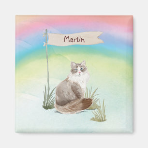 Íman Nome Personalizado Pet de Cat Siberiano