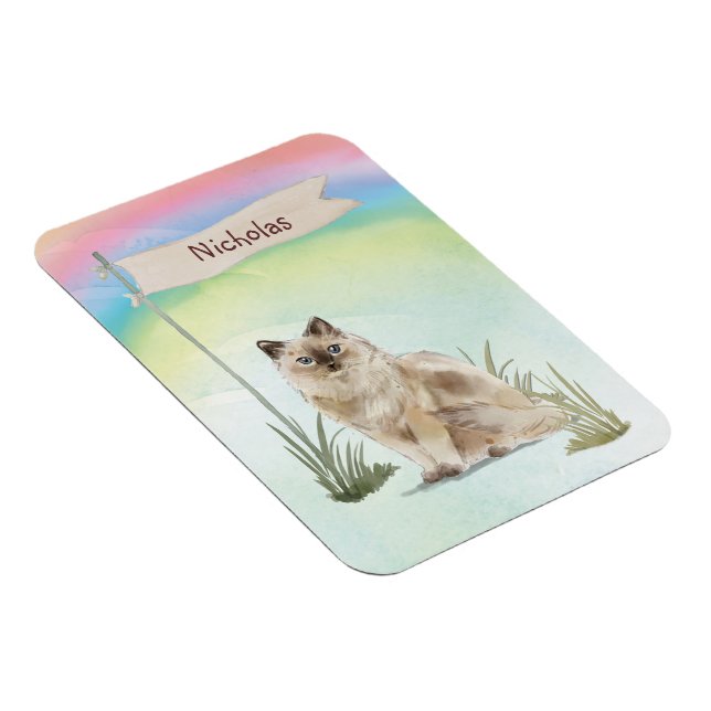 Íman Nome Personalizado Ragdoll Cat Pet (Lado Direito)