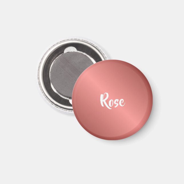 Íman Nome personalizado rosa gold (Front/Back)