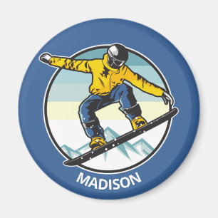 Íman Nome personalizado SNOWBOARDER