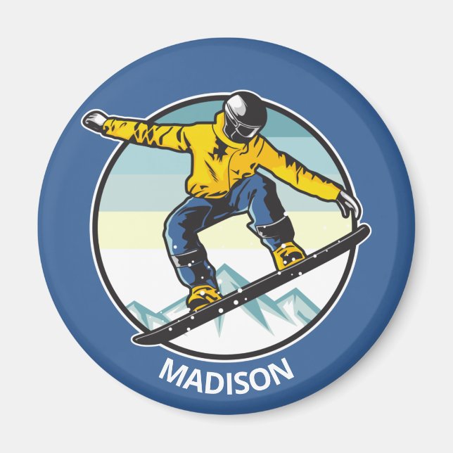 Íman Nome personalizado SNOWBOARDER (Frente)