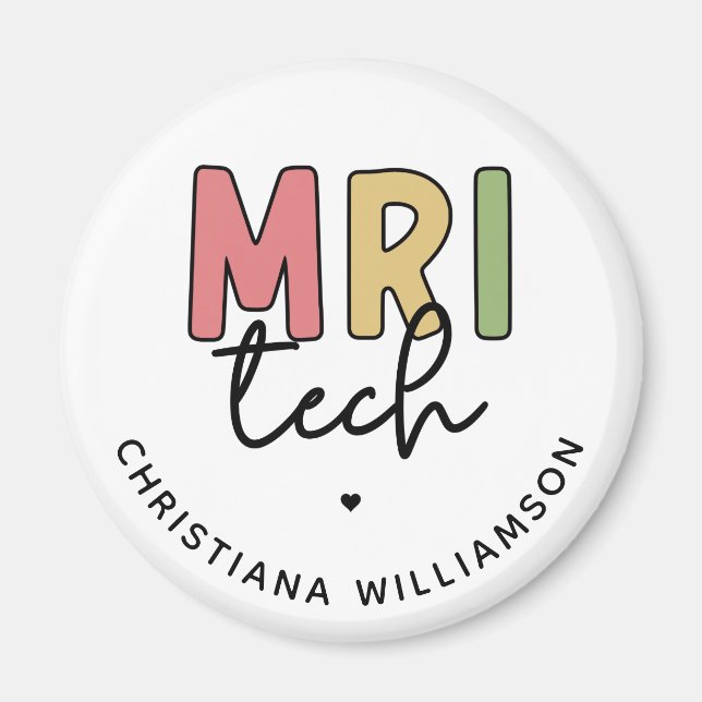 Íman Nome personalizado técnico MRI | Presentes Tecnoló (Frente)